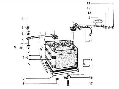 Battery - Negative and positive cable